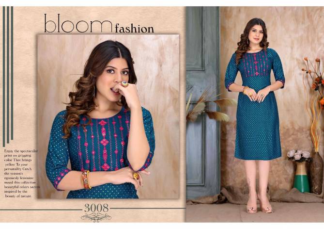 Golden Inayat Sequence Daily Wear Heavy Rayon Designer Kurti Collection